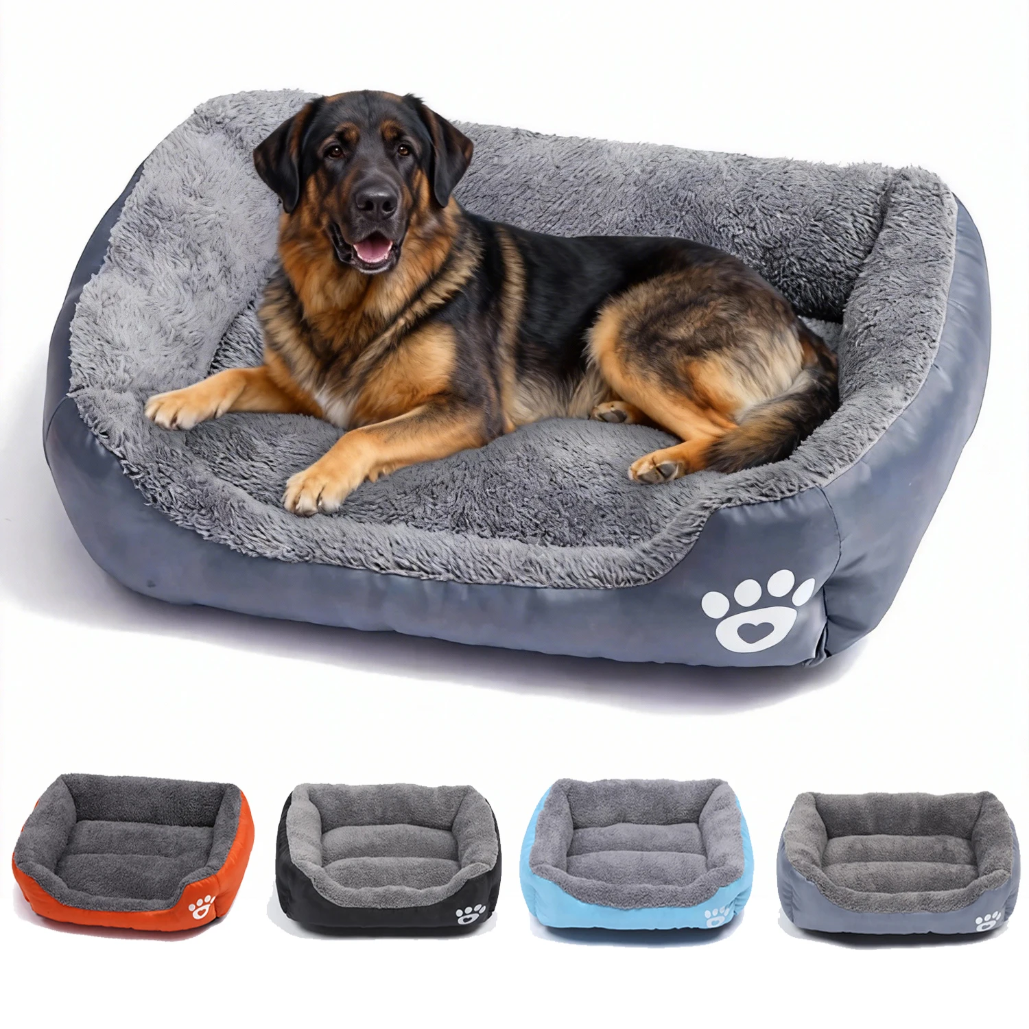 Soft Square Large Dog Sofa Elastic Dog House Cushion Winter Warm Medium Dog Bed Washable Cat Kennel House Accessories