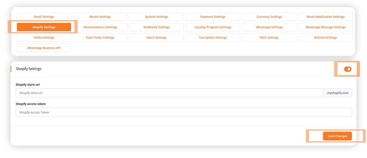 Integration Settings