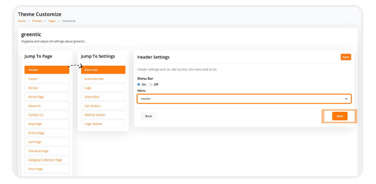 Header Menu